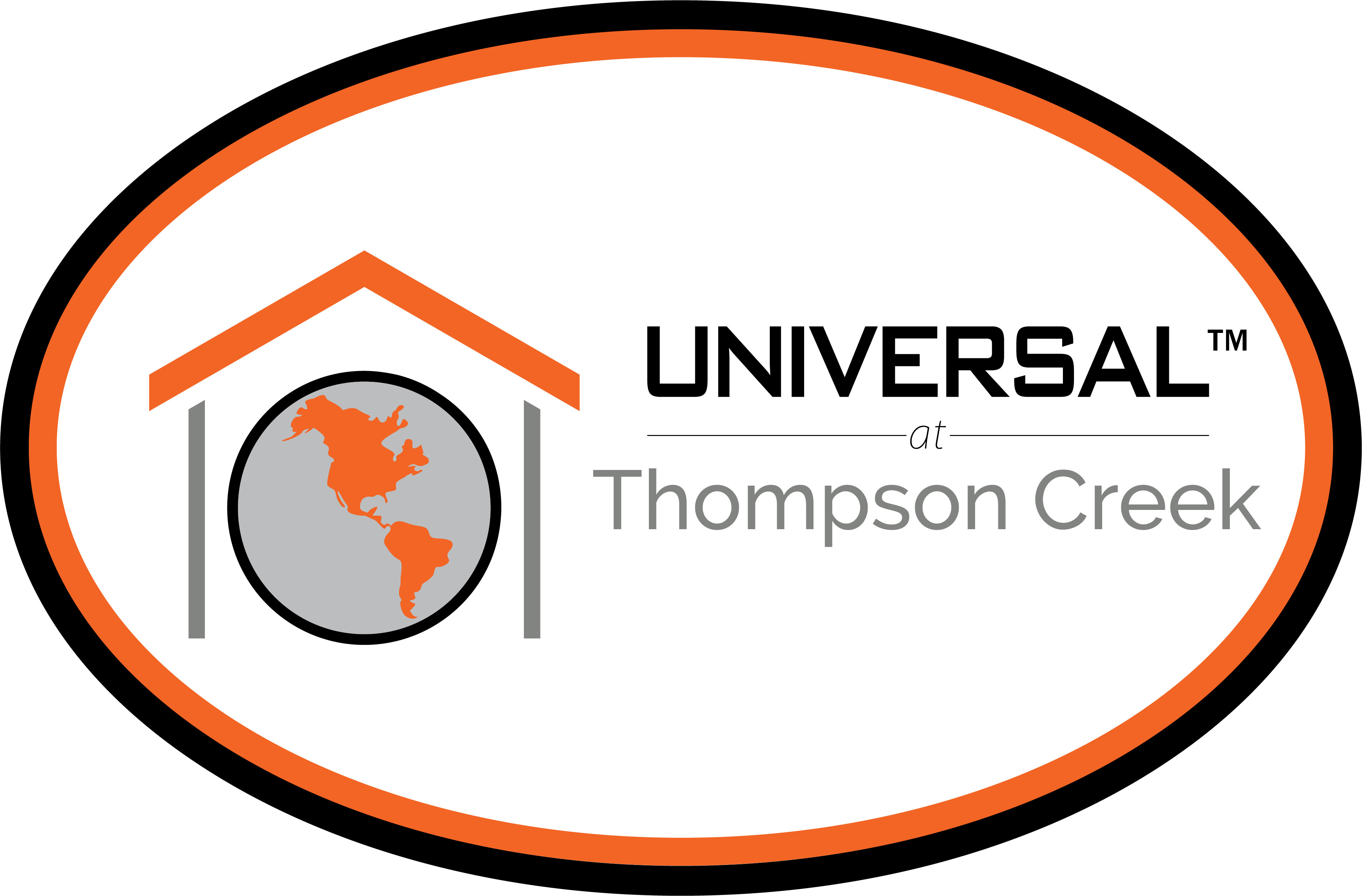 A logo with a house and a globe in the middle and the text